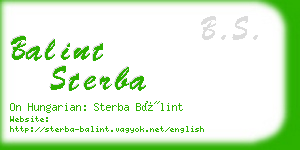 balint sterba business card